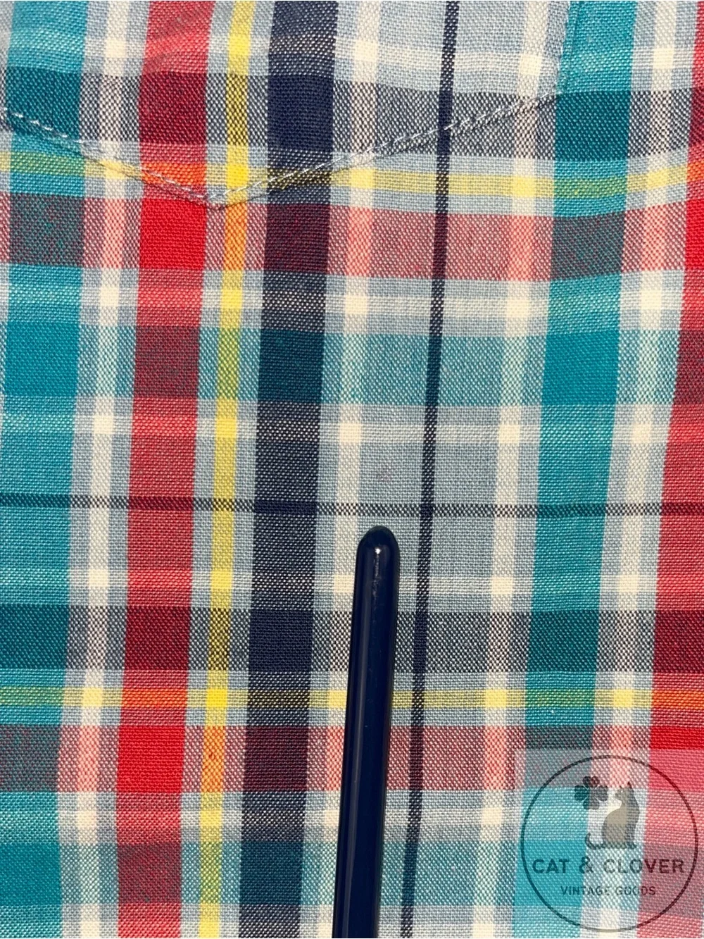Gymboree 90s Rainbow Tag Plaid Long Sleeve Button Down Boys Shirt Large